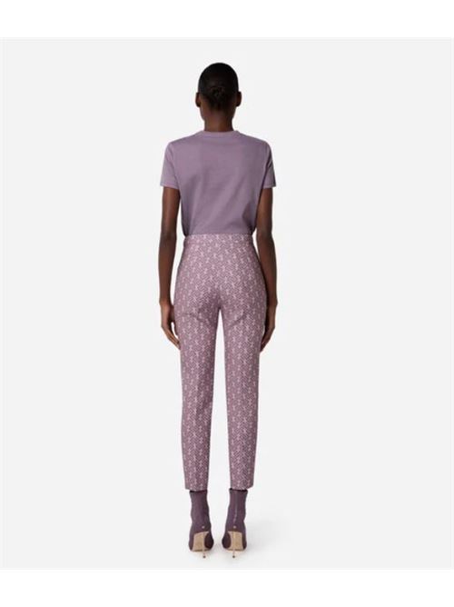 Straight crepe trousers with logo print ELISABETTA FRANCHI | PA00636E2.GJ7